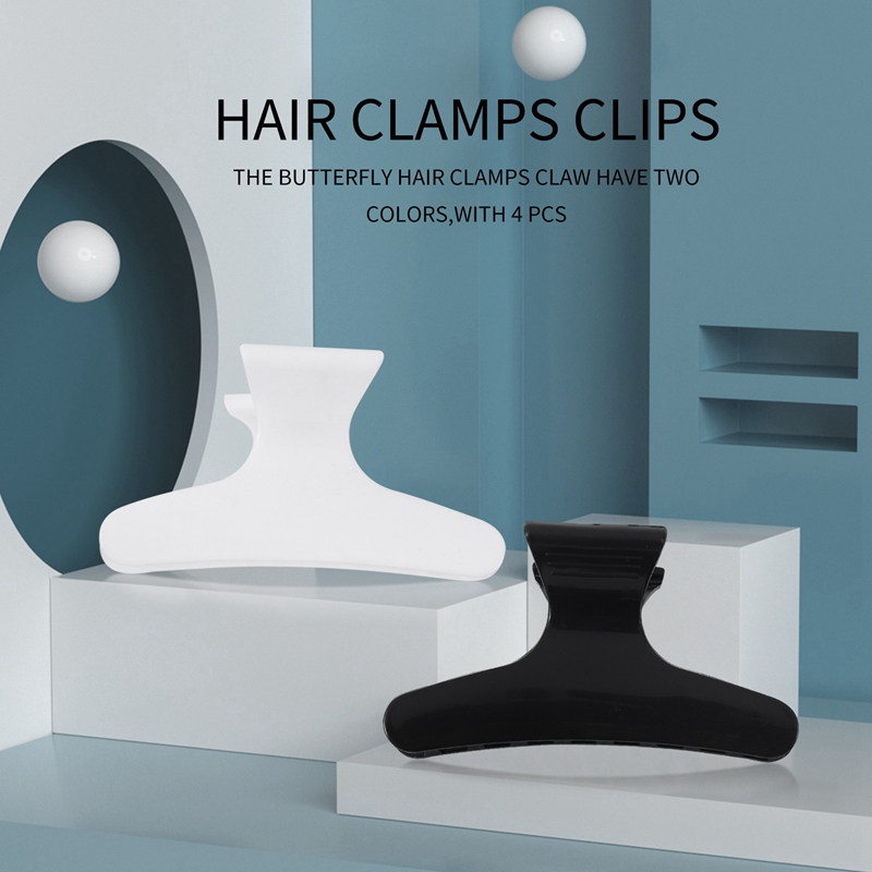 4 個ブラックホワイト美容師バタフライスタイルスタイリングヘ - Hair Clips のレビューと価格