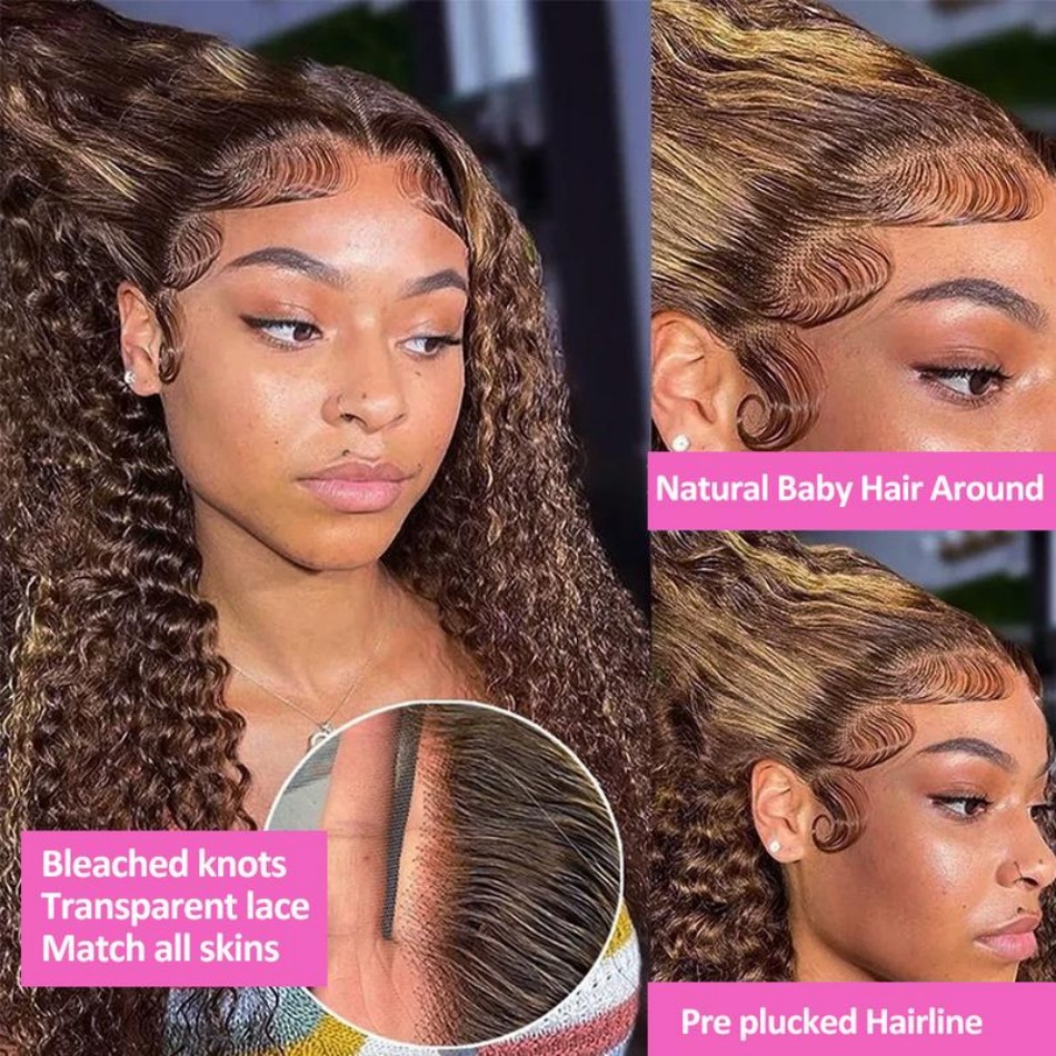 427 ハイライト オンブレ ウィッグ 人毛 13x6 HD - Human Hair Wigs のレビューと価格