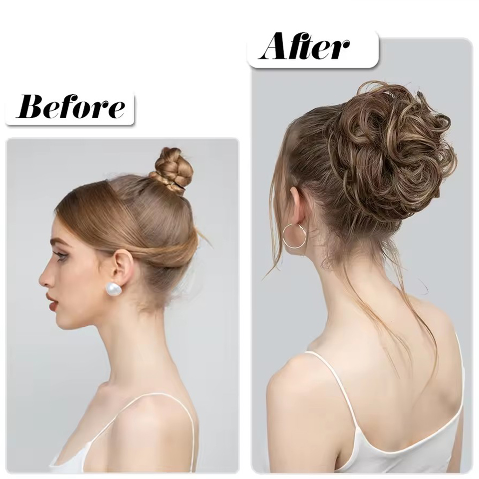 AOSIQUEE 合成シニヨン乱雑なおだんご爪クリップヘアピ - Claw Clip Messy Bun Hair Piece のレビューと価格
