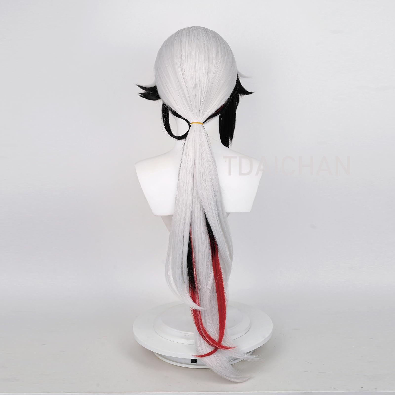 原神アレッキーノコスプレウィッグロングシルバーブラックグラデ - Synthetic Wigs のレビューと価格