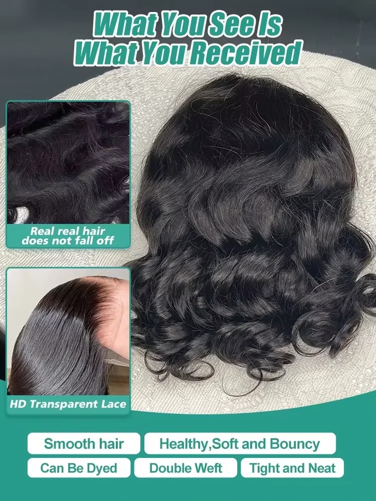 ボディウェーブボブウィッグ人毛13x5レースフロント人毛ウィ - Glueless Wear And Go Human Hair Wig のレビューと価格