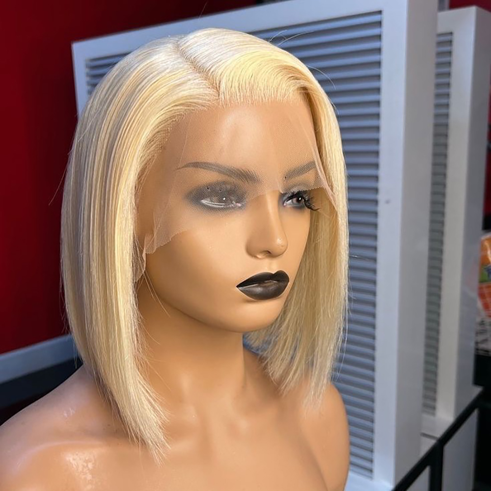 613ブロンドストレート13x4レースフロントボブウィッグプ - Pre Parted 13X4 Lace Front Bob Wig のレビューと価格