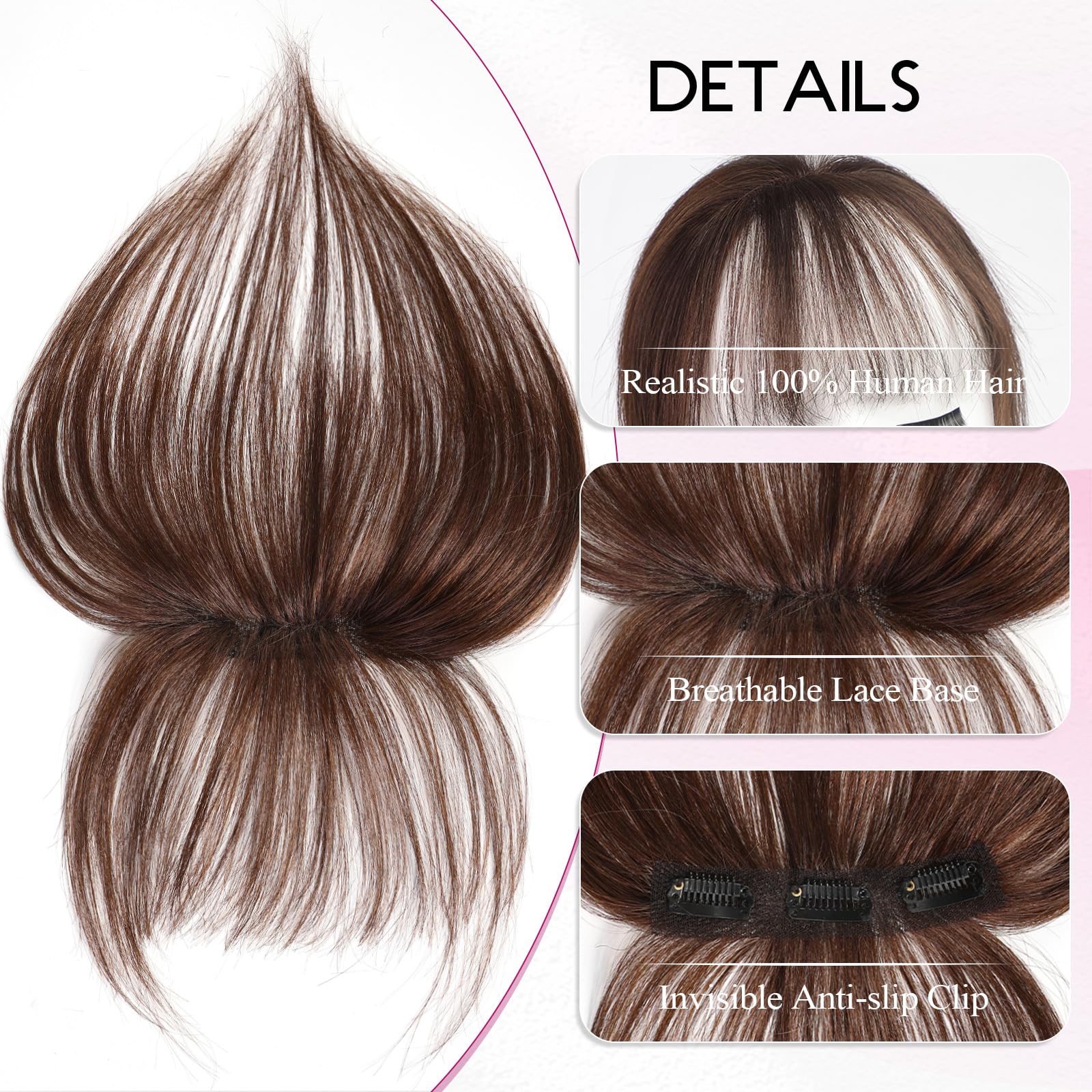 100%人毛バングスクリップインエアフリンジバングスヘアピー - Seamless Clip In Hair Extensions Human Hair のレビューと価格