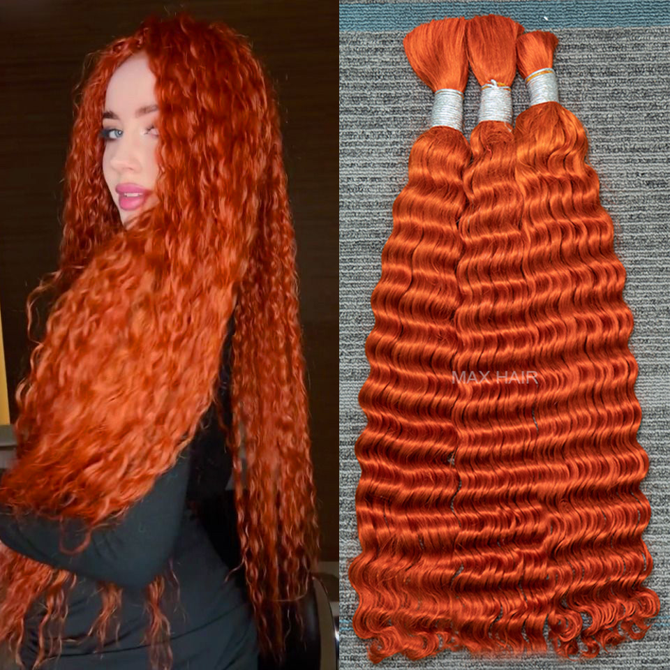 ブラジルの自然なヘアエクステンション,深い波の巻き毛のヘアエ - Water Wave Bulk Human Hair For Braiding のレビューと価格
