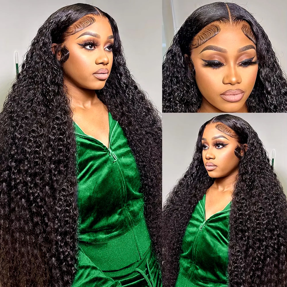 42インチ ブラジリアンバージン人毛 ジェリーカーリーウェー - Human Hair Wigs のレビューと価格