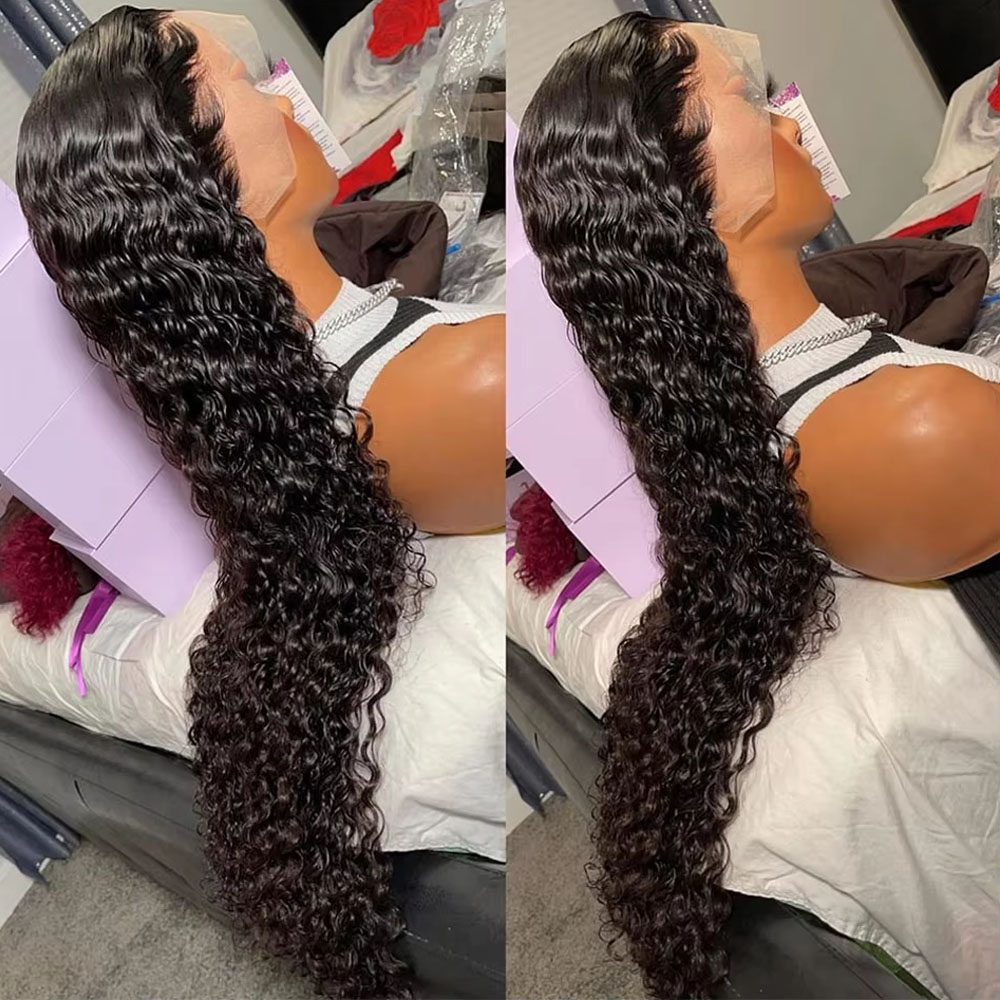 42インチ ブラジリアンバージン人毛 ジェリーカーリーウェー - Human Hair Wigs のレビューと価格